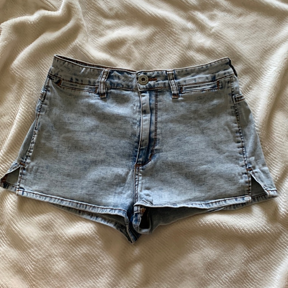 Acid Wash Denim Shorts